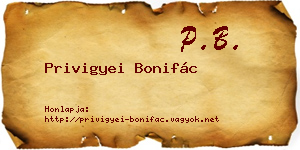 Privigyei Bonifác névjegykártya