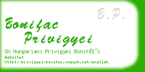 bonifac privigyei business card